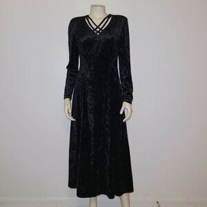 BRETT ALIXANDER Vintage 90s Velvet Dress, Size 8